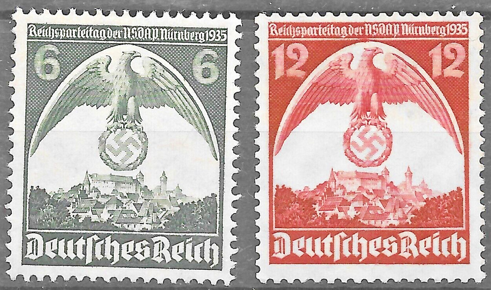 Germany Third Reich Mi# 586-587 MNH Party Rally Nuremberg 1935 **