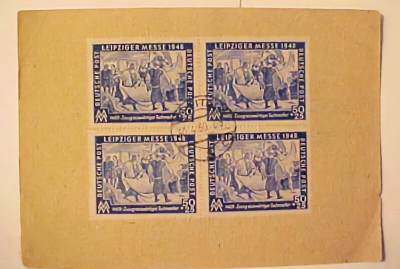 GERMANY SOVIET ZONE BLOCK #199 CAT 170 EURO (=$213.00) BUT PHILATELIC