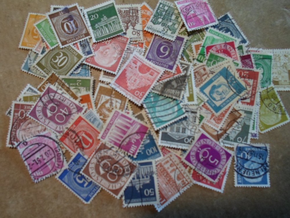 Collection lot 110 different West Germany small stamps – all 1945-1969