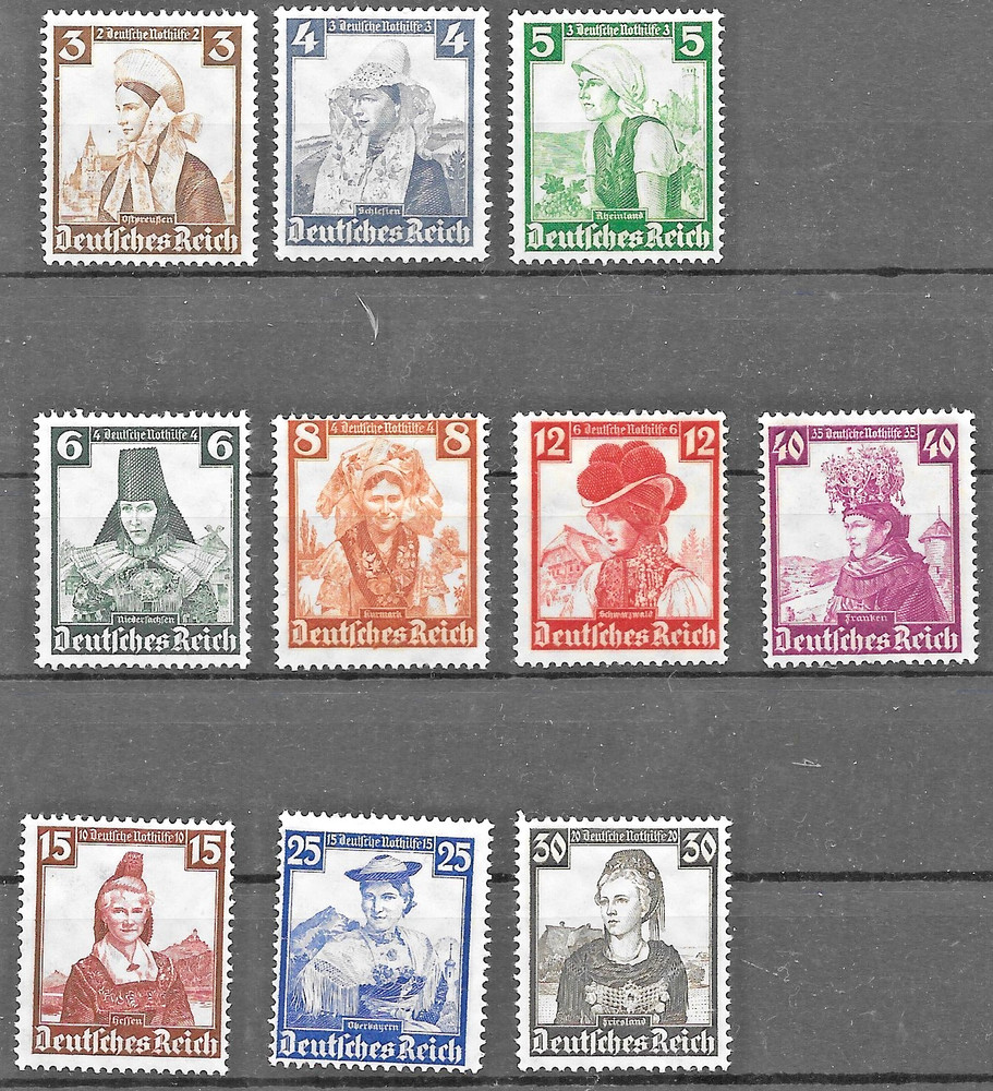 Germany 3rd Reich 1935 Welfare Fund Mi# 588-597 MH*
