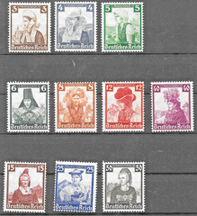 Germany 3rd Reich 1935 Welfare Fund Mi# 588-597 MH*