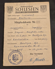 Post WW2 WWII German SCHLESIEN Mitgliedskarte Members stamp Card book 1953
