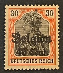 Travelstamps: Germany Offices in Belgium Stamps WWII, 30pf w/ 40c OP MOGH Wmk