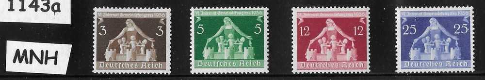 MNH set 1936 Sc 473 – 476 Germany International Congress of Reich cities #1143a