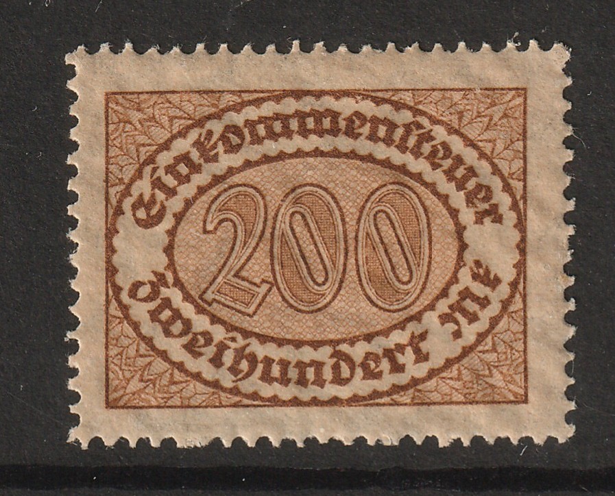 Germany 1920s 200m Tax Revenue MNH / Wmk Quadfoil – S45024