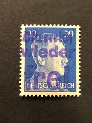 Germany 1945 Post WWII LOCAL blue ovpt (DORFSTETTEN) 20 Rpf. MNH /s2 #c25 Signed