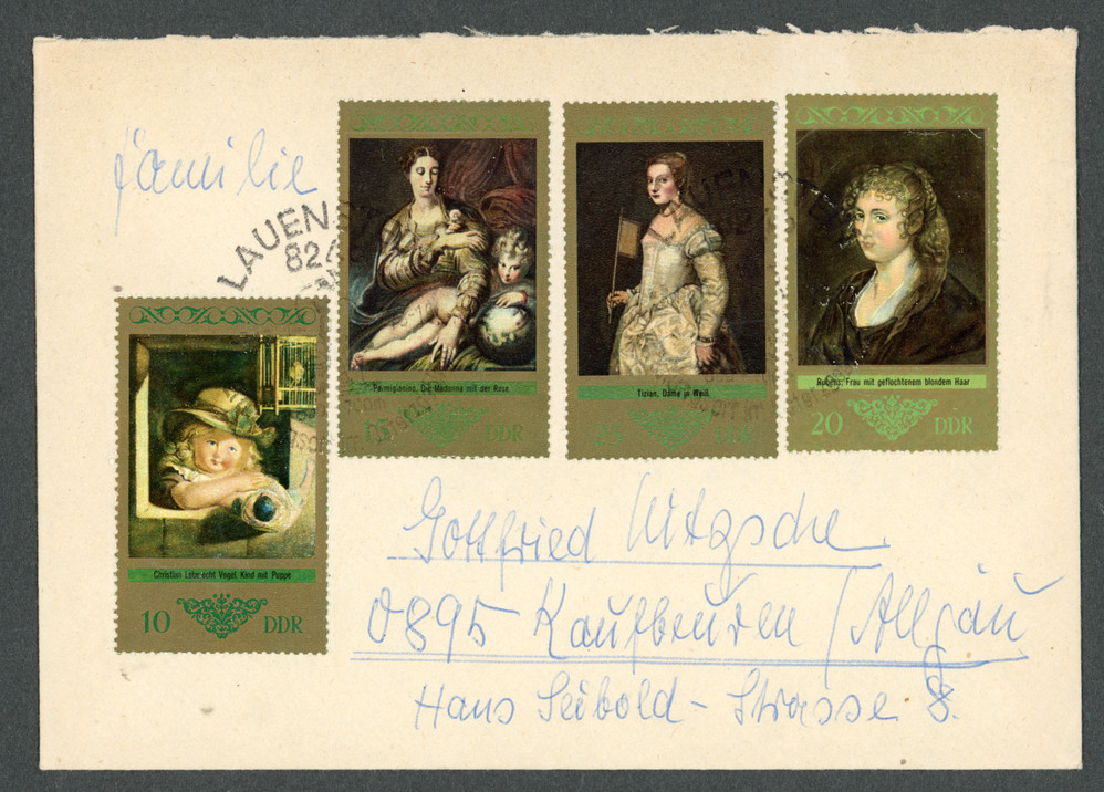 DDR 1973 First Day Cover Lauenstein #1497 1498 1500 1499 Old Master Paintings