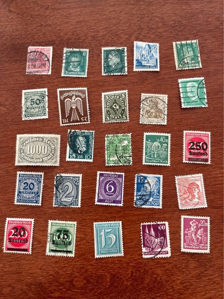 Lot of 25 Antique/Vintage German Stamps