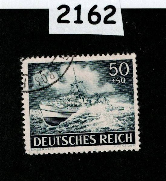 Used stamp B229 1943 Patrol Boat Kriegsmarine Navy WWII Germany #2162