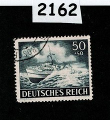 Used stamp B229 1943 Patrol Boat Kriegsmarine Navy WWII Germany #2162