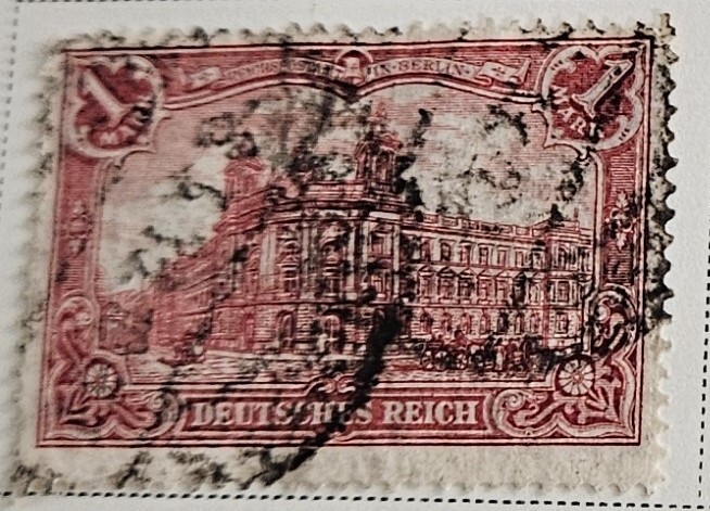 Germany Stamp Sc 75, 1 Mark Deutsches Reich, Used F/VF, CV$2.75 (411G6.50)