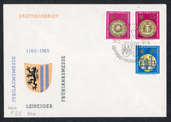 Leipzig Spring Fair 1965 First Day Cover #756 757 758 GDR