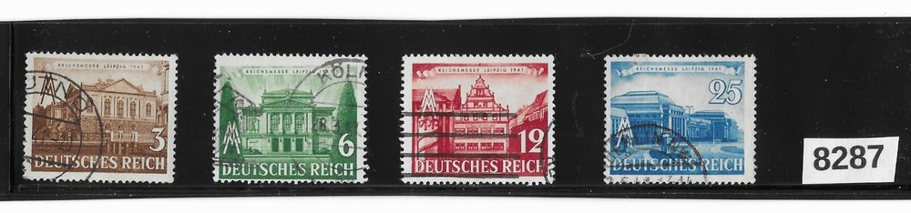 #8287 Used stamp set / Sc498 – 501 / 1941 Leipzig Spring Fair Third Reich era