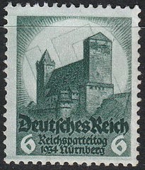 Stamp Germany Mi 546-7 Sc 442-3 1934 War Reich Castle Nuremberg MNH