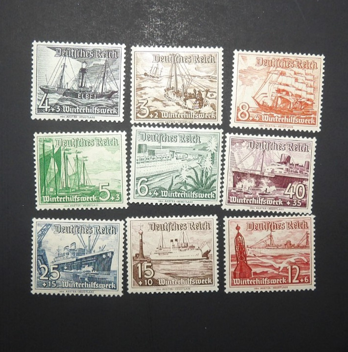 GERMANY SCOTT #B107-B115 VARIOUS SHIPS MH SET OF 9