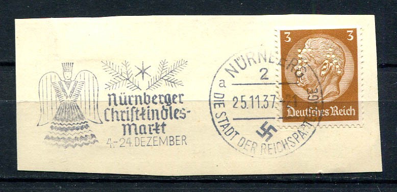 German Reich WW II : Better slogan cancel from 1937 – Nürnberg