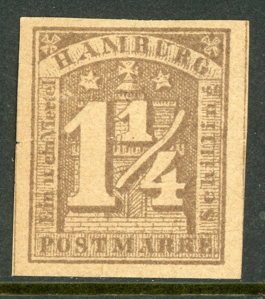 Germany States 1864 Hamburg 1¼s Lilac Scott #22 Mint I313