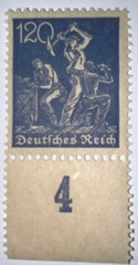 Travelstamps: 1921 Germany Deutsches Reich Mi# 168 120 Pf. Mountain Workers MNH