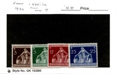 Germany, Postage Stamp, #473-476 Mint LH, 1936 Municipalities (AC)