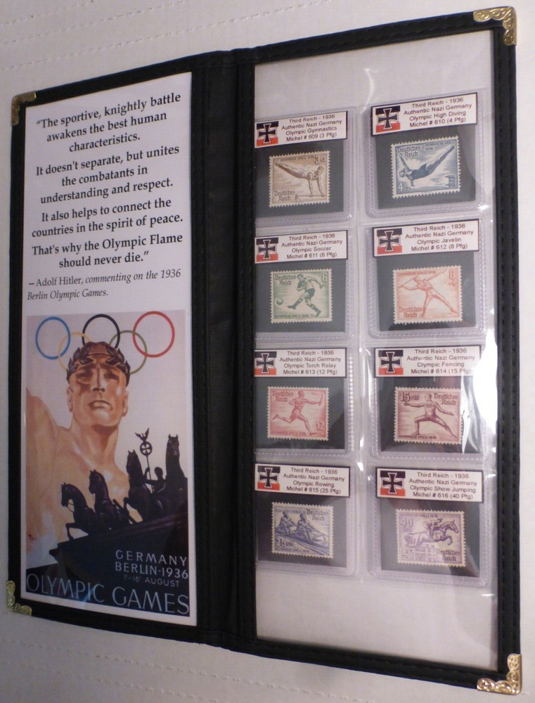 Nazi History Album *with COA* – Stamps of the 1936 Olympics Third Reich, Germany
