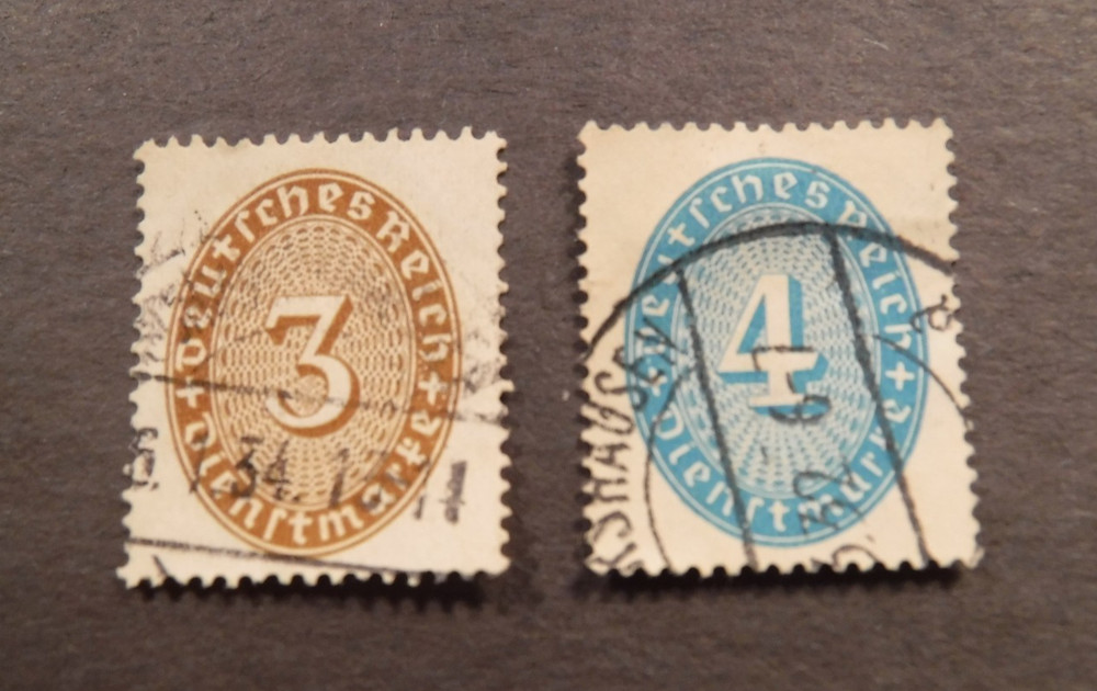 Scott#O62 & O63, 1927-33, 3 &4 pf., Official Used Stamps
