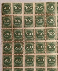 Full Sheet Of 100 Stamps, 300m Mark Deutsches Reich, Germany 1923, MNH SG#263
