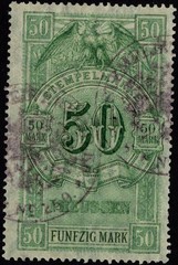 Prussia 1900s 50m Revenues Used / Wmk Cross & Circle – S46868