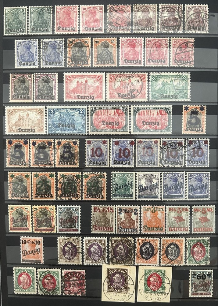 Danzig Gdansk 1920/1 vintage with better stamps unchecked for colors & types