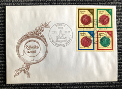 Old Vintage Unused Germany Envelope BERLIN 1988 with 4 Stamps Historic Sieleg