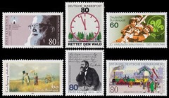 Germany Scott 1444, 1445, 1446, 1448, 1449, 1450 (1985) Mint NH VF S