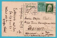 GERMANY Bavaria postal card with Architect label 1914 München