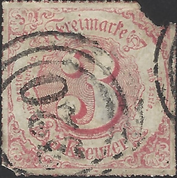 Germany Thurn & Taxis Scott #53 3Kr 1862 Southern District CV 45.00