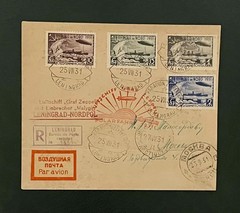 -200 USD down Zeppelin Polarfahrt 1931 Registred Leningrad-Nordpol-Mockba