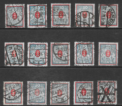 DANZIG SCOTT 106 USED x 15 – 1922 50m PALE BLUE & RED COAT OF ARMS