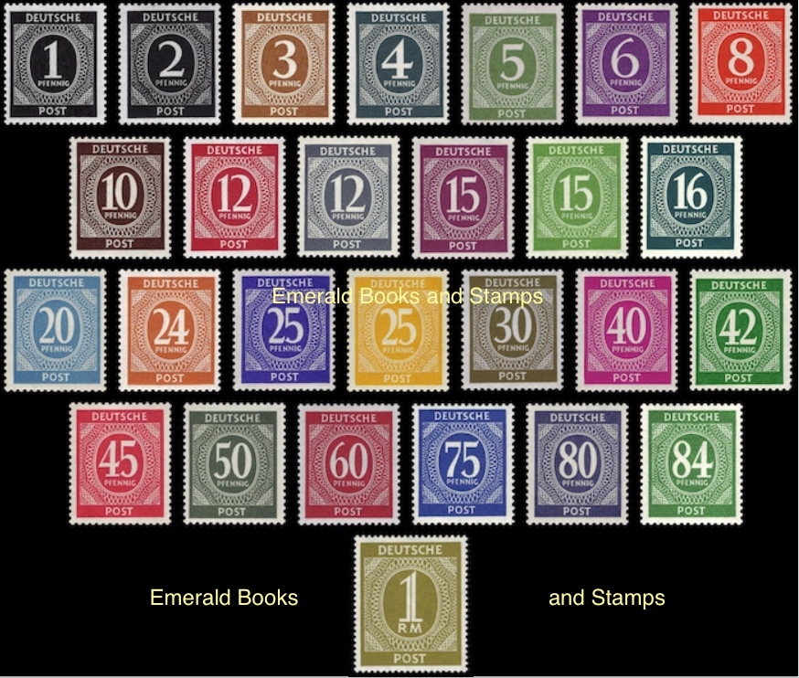 EBS Germany 1946 – Allied Occupation – Numerals set – Michel 911-937 – MNH**