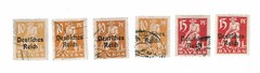 GERMANY Stamps Bavaria 10pf 15pf Overprint Deutfches Reich Used 1920