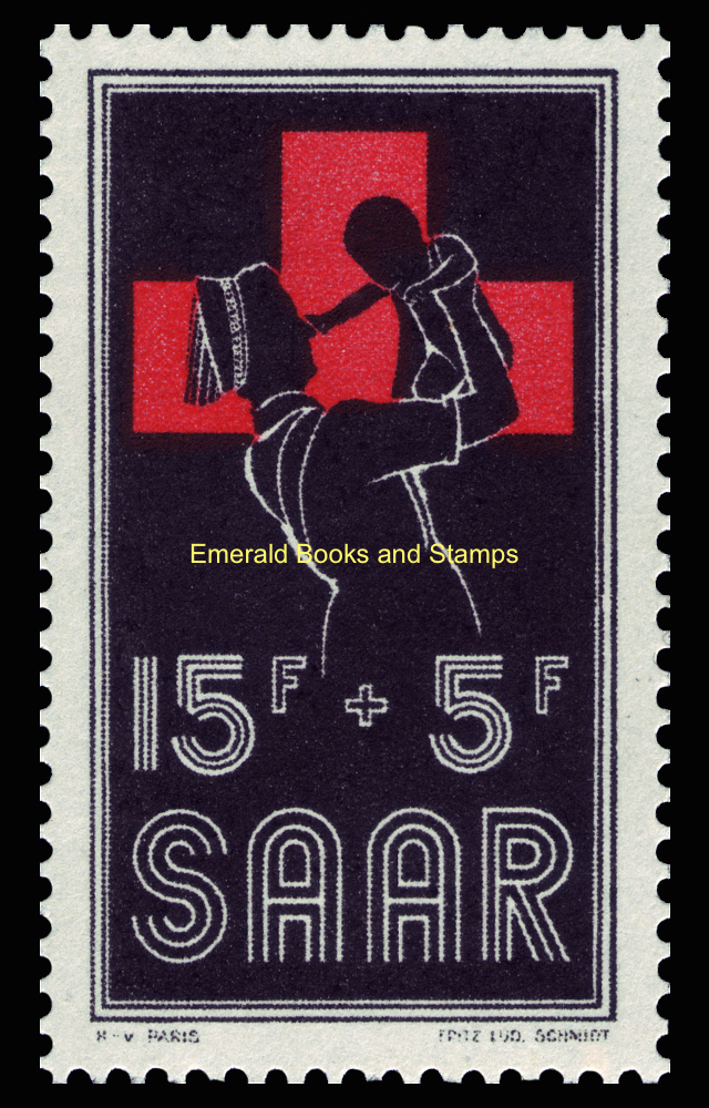 EBS Germany 1955 SAAR – Red Cross – Nurse & Infant – Michel 360 – MNH**