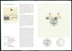 GERMANY FOLDER 2009/19 STAMP DAY BAVARIA No. 1 BLACK EICHSTÄTT-LETTER