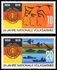 EBS East Germany DDR 1976 – National People’s Army – Michel 2116-2117 – MNH**