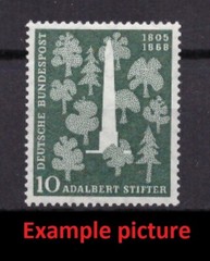 EB0220) GERMANY Mi 220, SC 735 MNH **, Original Gum, 1955 Adalbert Stifter