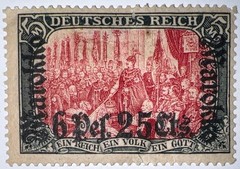 Travelstamps: Germany Morocco OP Stamps 6 per. 25cts on 5m Mint OG H Wmk