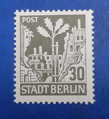 Germany Stamp Allied Occupation Berlin 30 Pfennig Ströh SBZ Mi. 7 a waz (21298)