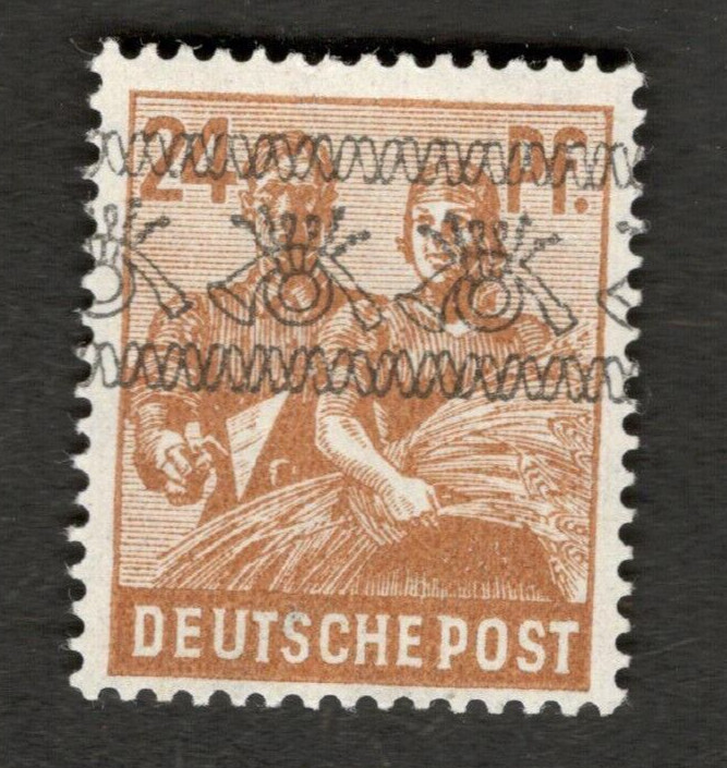 1948 Germany Sc #608 24pf Reaping Wheat – Inverted overprint error, MNH