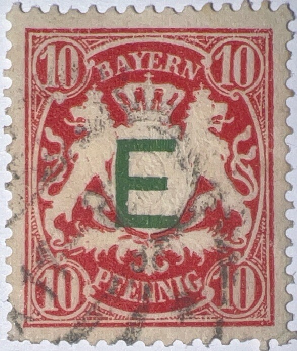 Travelstamps: 1908 Germany Bayern Railway Official Overprint Stamp #O3 Used 10pf
