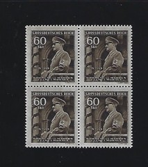 MNH Stamp Block B25 Adolf Hitler Birthday 1944 / WWII Occupation Third Reich