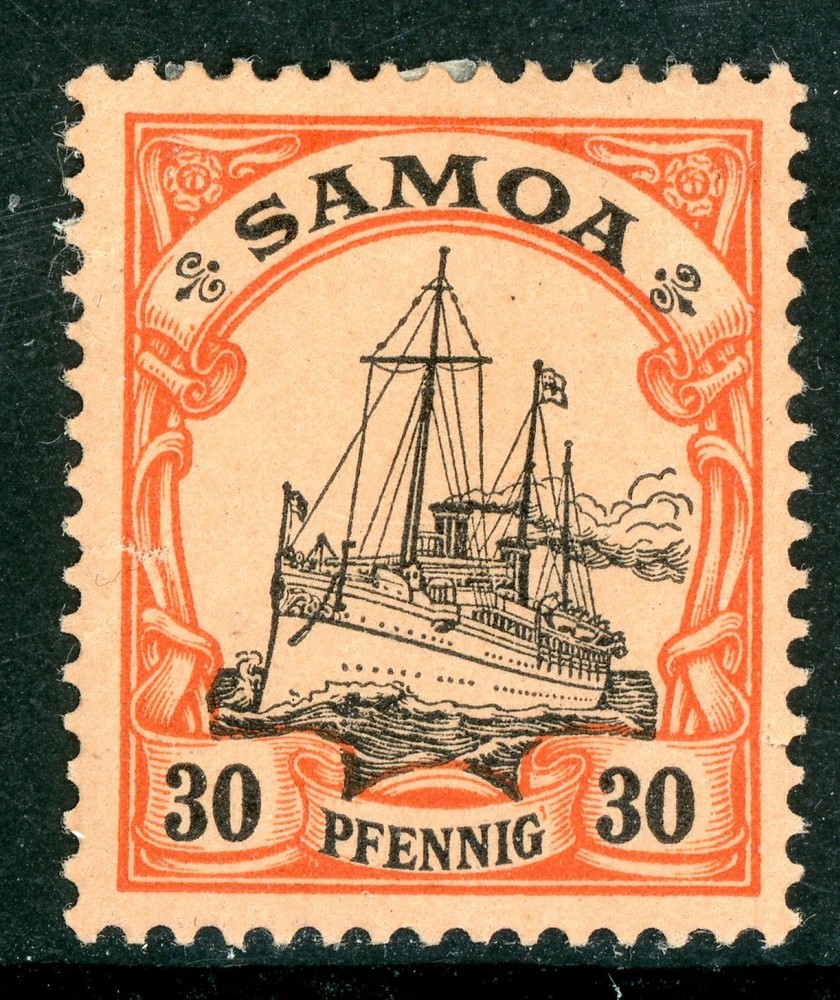 GANDALF – Germany 1910 Samoa 30pf OP Yacht Scott #62 Mint Y168