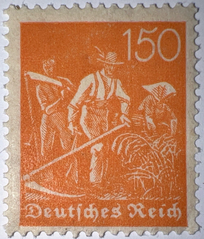 Travelstamps: 1922 Germany Deutsches Reich 150pf Stamp Scott #175/Mi 189 MOGNH.
