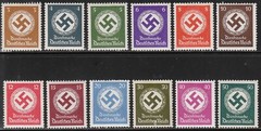 Stamp Germany Official Mi 166-77 Sc O92-103 1942 War Reich Emblem Dienst MH