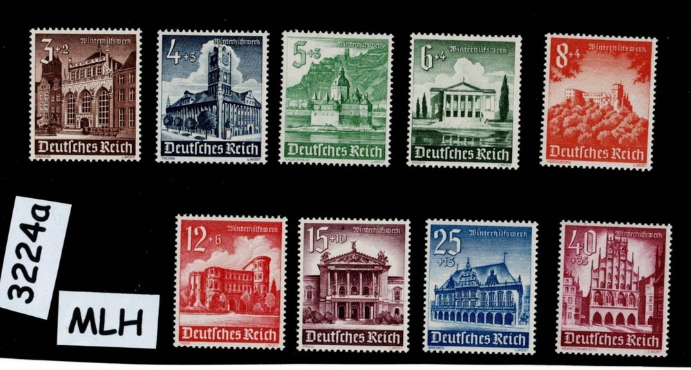MLH Stamp set B177-B185 1940 Germany Third Reich Winter relief fund #3224a