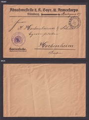 GERMANY 1915, Fieldpost cover Bahnpost, Red Cross Prison Unit, WWI